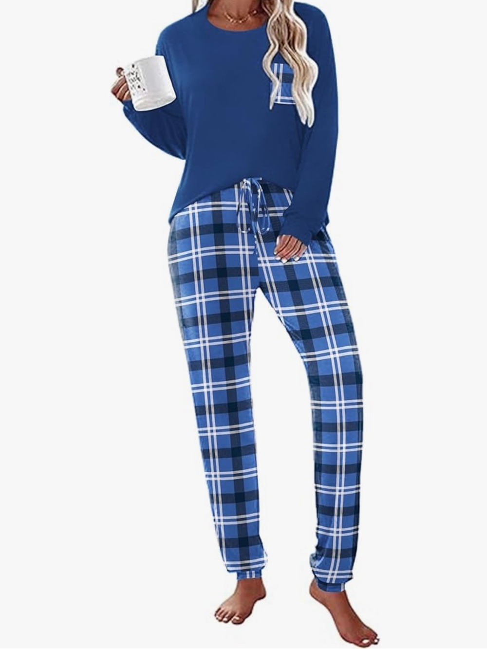 ❗️Ekouaer Blue Plaid PJ/ Loungewear Pajama Set MSRP $68!